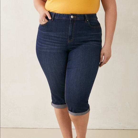 D.JEANS MODERN FIT CAPRI PLUS - RINSE WASH SIZE 20W (NEW WITH TAGS) - Picture 2 of 3